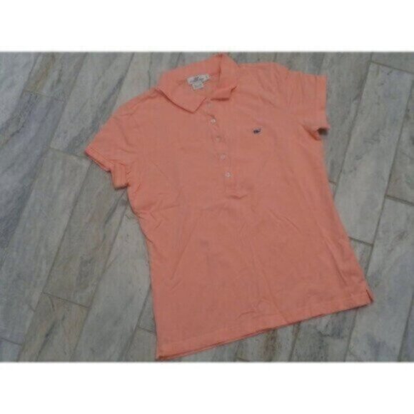 NEW Vineyard Vines women's small peach Solid Pique Polo shirt MSRP $85 - Picture 1 of 4